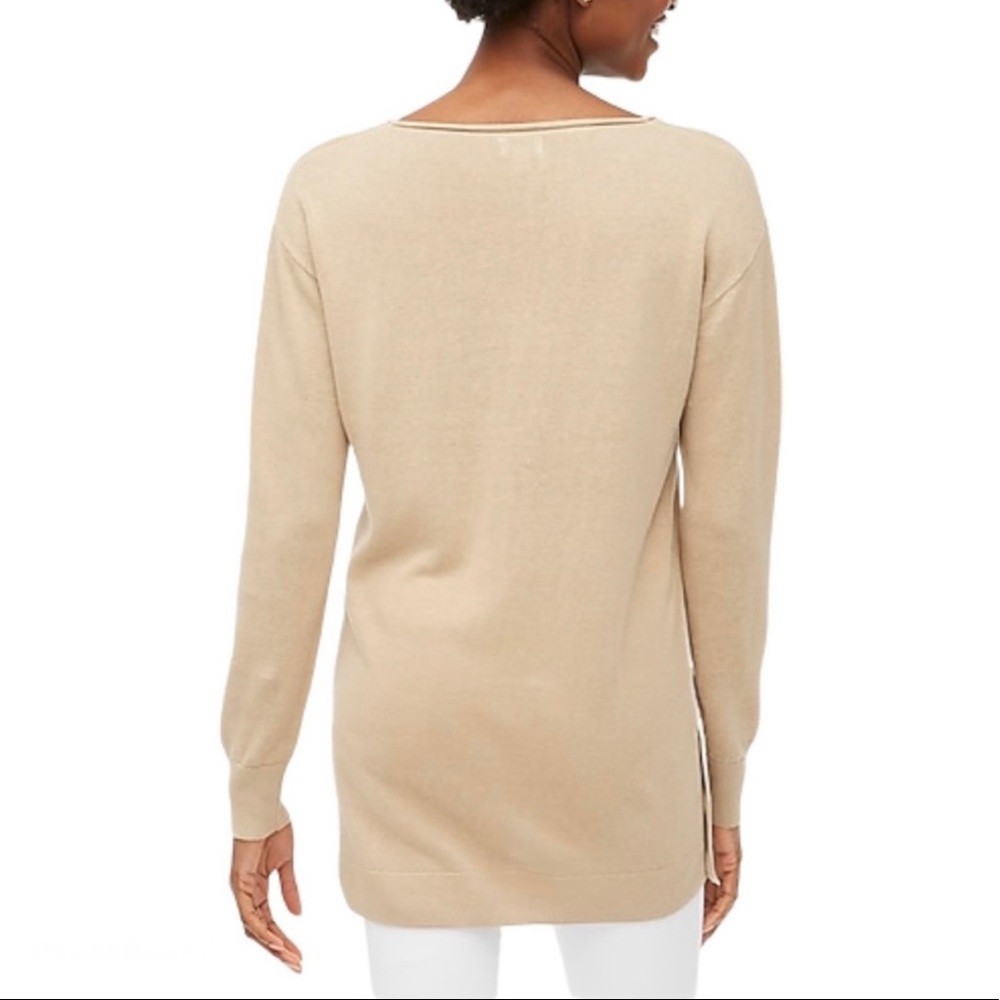NWT J. Crew Linen-blend button tunic sweater - Picture 3 of 8